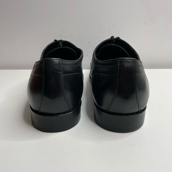 Hugo Boss Black Leather Lace Up Dress Oxfords Square Toe Formal Shoes Sz 11 - Picture 5 of 7